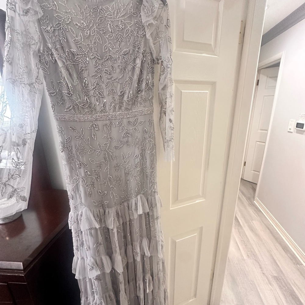 Elegant Silver Embellished Dress